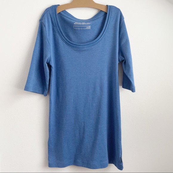Eddie Bauer Favorite Elbow Sleeve Scoop Neck Tee T-Shirt Size XS - Picture 1 of 5